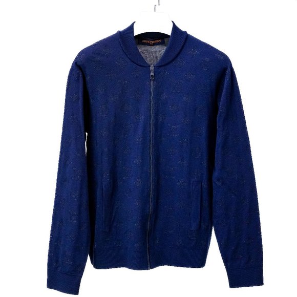 Louis Vuitton Navy LVSE Drop Needle Monogram Bomber Jacket - Picture 3 of 14